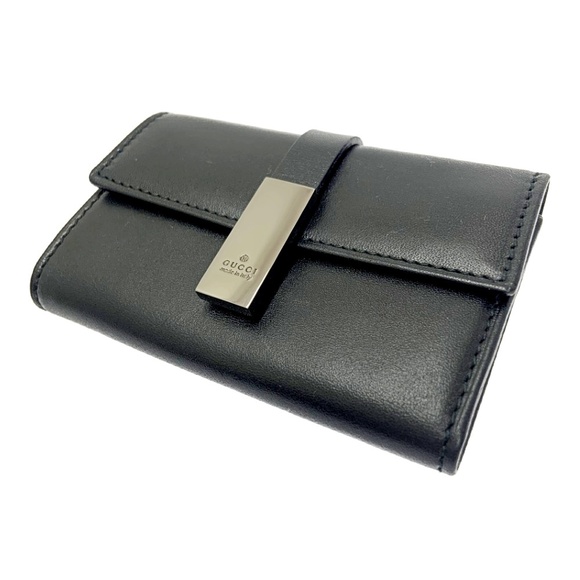Gucci 6-Row Leather Black Case Key - Picture 1 of 10